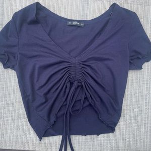 SHEIN Navy Blue Scrunch Top